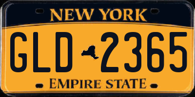 NY license plate GLD2365