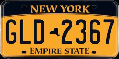 NY license plate GLD2367