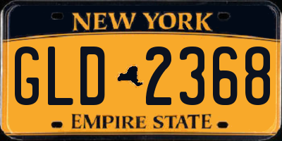 NY license plate GLD2368
