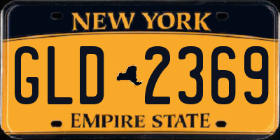 NY license plate GLD2369