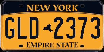 NY license plate GLD2373