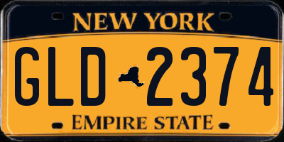 NY license plate GLD2374