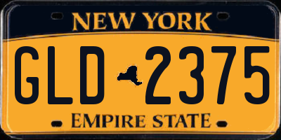 NY license plate GLD2375