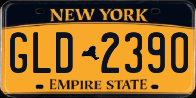 NY license plate GLD2390