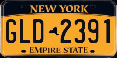 NY license plate GLD2391