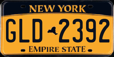 NY license plate GLD2392