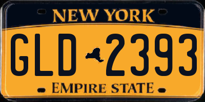 NY license plate GLD2393