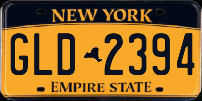NY license plate GLD2394