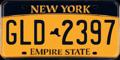 NY license plate GLD2397