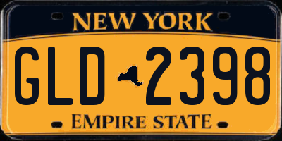 NY license plate GLD2398