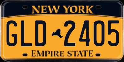 NY license plate GLD2405