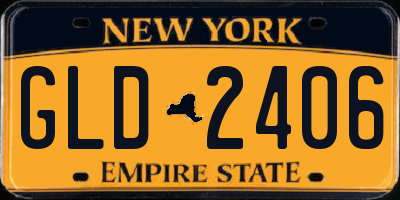 NY license plate GLD2406