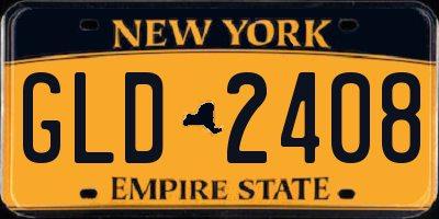 NY license plate GLD2408