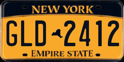 NY license plate GLD2412