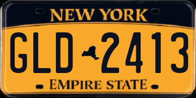 NY license plate GLD2413