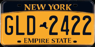 NY license plate GLD2422