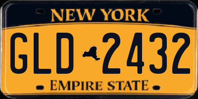 NY license plate GLD2432