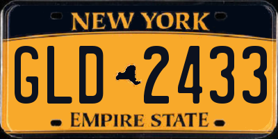 NY license plate GLD2433