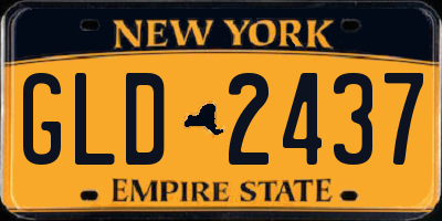 NY license plate GLD2437