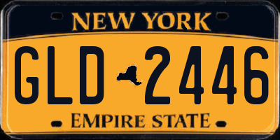 NY license plate GLD2446