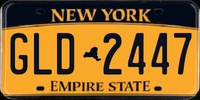 NY license plate GLD2447