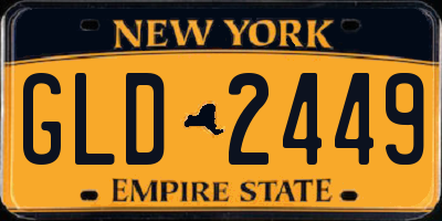 NY license plate GLD2449