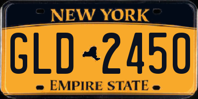 NY license plate GLD2450