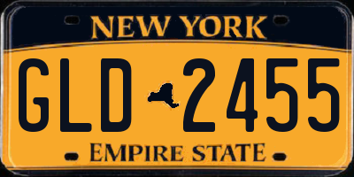 NY license plate GLD2455