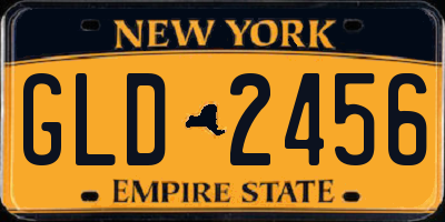 NY license plate GLD2456