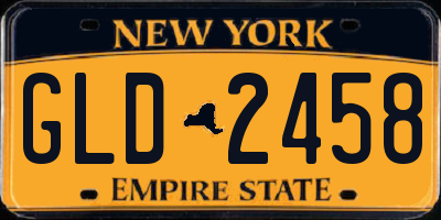 NY license plate GLD2458