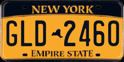 NY license plate GLD2460