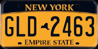 NY license plate GLD2463
