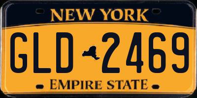 NY license plate GLD2469
