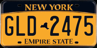 NY license plate GLD2475