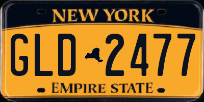 NY license plate GLD2477