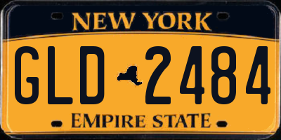 NY license plate GLD2484