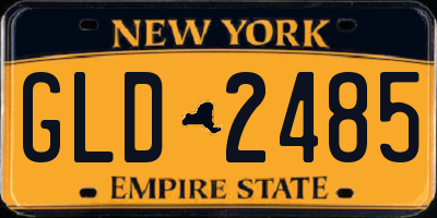 NY license plate GLD2485