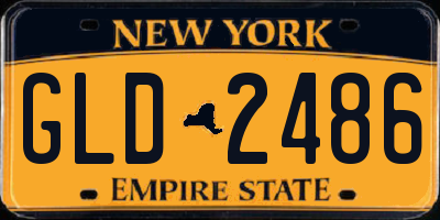 NY license plate GLD2486