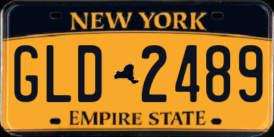 NY license plate GLD2489