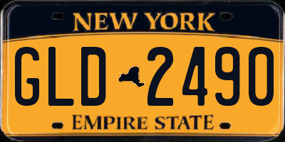 NY license plate GLD2490