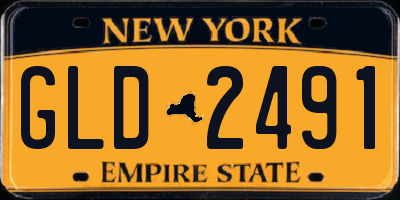 NY license plate GLD2491