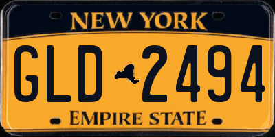 NY license plate GLD2494