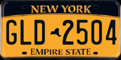 NY license plate GLD2504