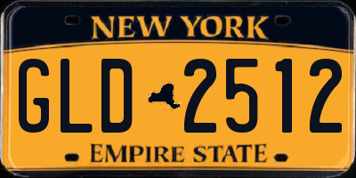 NY license plate GLD2512