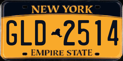 NY license plate GLD2514