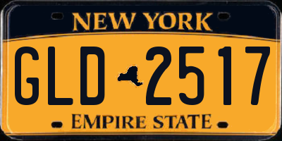 NY license plate GLD2517
