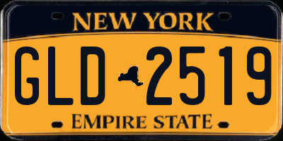 NY license plate GLD2519