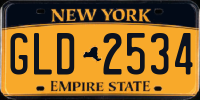 NY license plate GLD2534