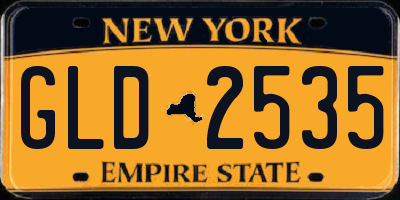 NY license plate GLD2535