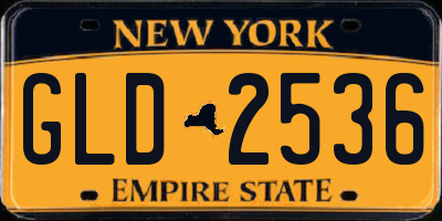 NY license plate GLD2536